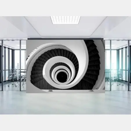 Fotomural escalera en espiral vista desde arriba – Pixers®
