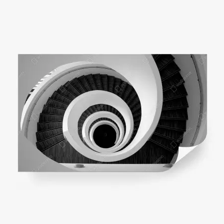 Fotomural escalera en espiral vista desde arriba – Pixers®