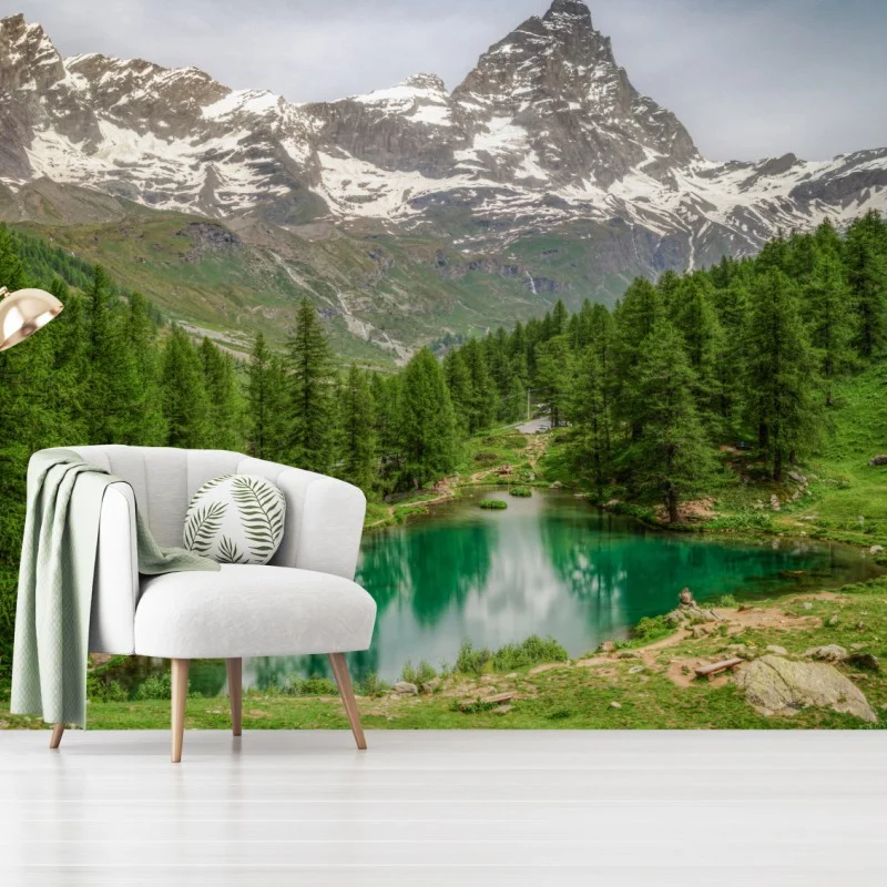 Fotomural serenidad en el Lago Blu de Cervinia
