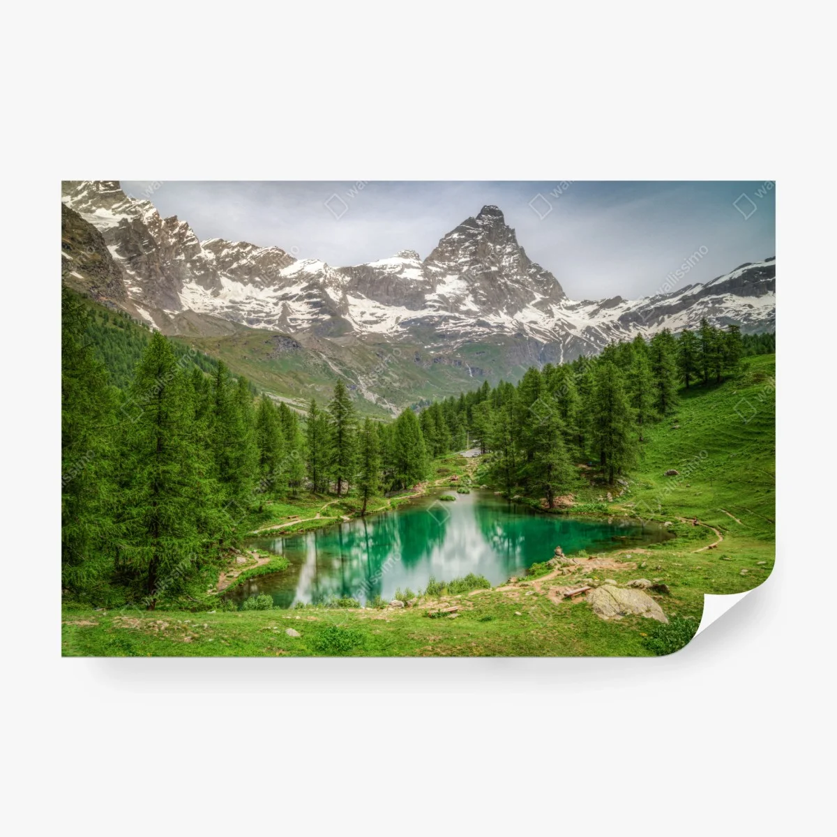 Fotomural serenidad en el Lago Blu de Cervinia – Pixers®