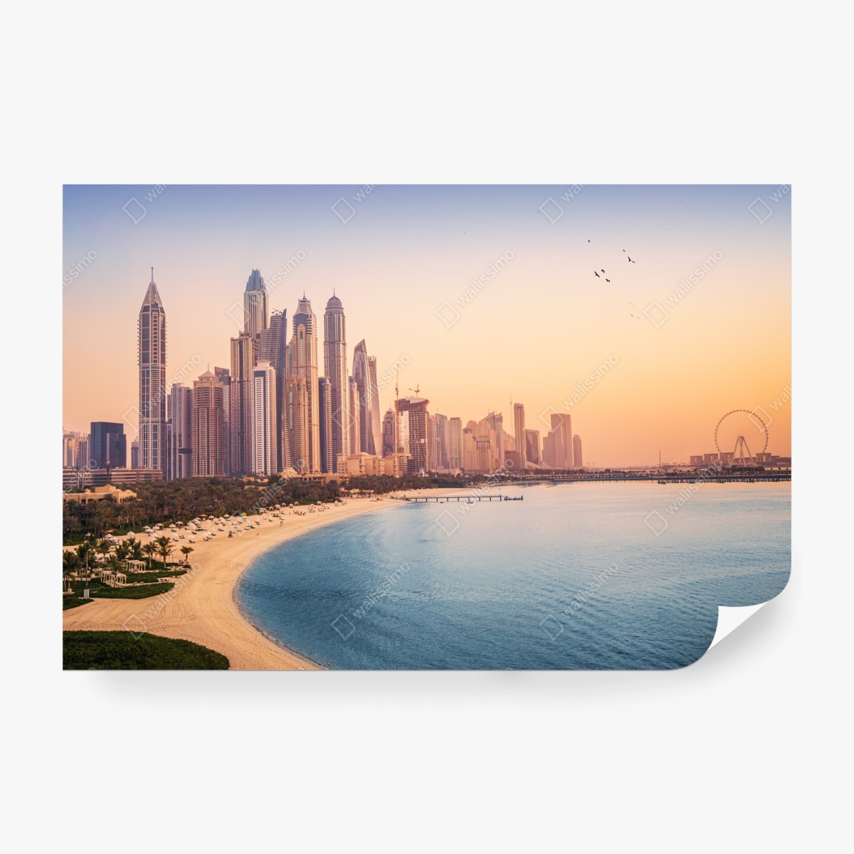 Fotomural vistas de Dubái al atardecer – Pixers®