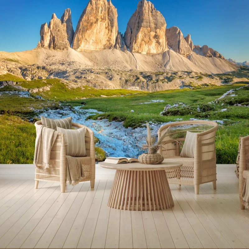 Fotomural amanecer en Tre Cime di Lavaredo, Dolomitas