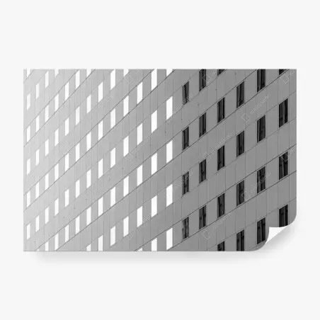 Fotomural fachada geométrica en blanco y negro – Pixers®