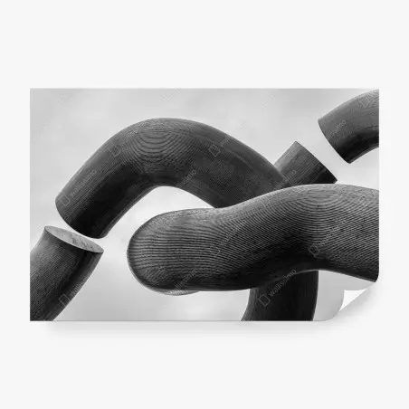 Fotomural escultura abstracta de formas curvas en blanco y negro – Pixers®