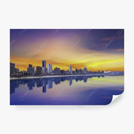 Fotomural crepúsculo en Durban: horizonte costero vibrante – Pixers®