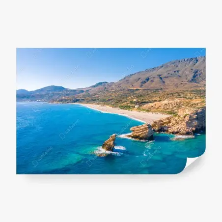 Fotomural paisaje costero de aguas turquesa y acantilados – Pixers®