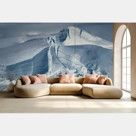 Fotomural paisaje glacial abstracto en tonos azules y blancos – Pixers®