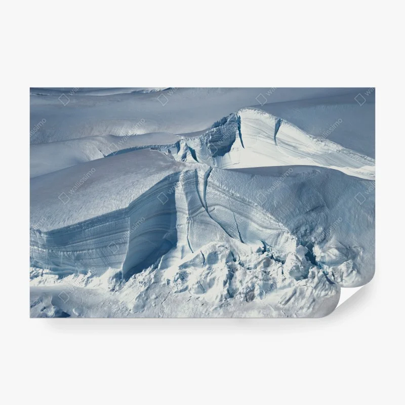 Fotomural paisaje glacial abstracto en tonos azules y blancos