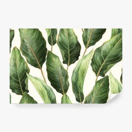 Fotomural fondo de hojas tropicales en tonos verdes – Pixers®