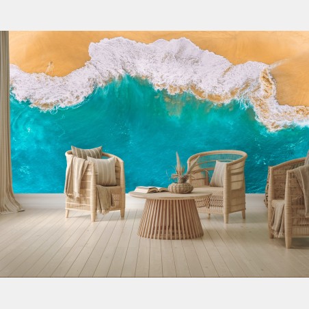 Fotomural turquesa infinito en playa de Kelingking, Nusa Penida – Pixers®