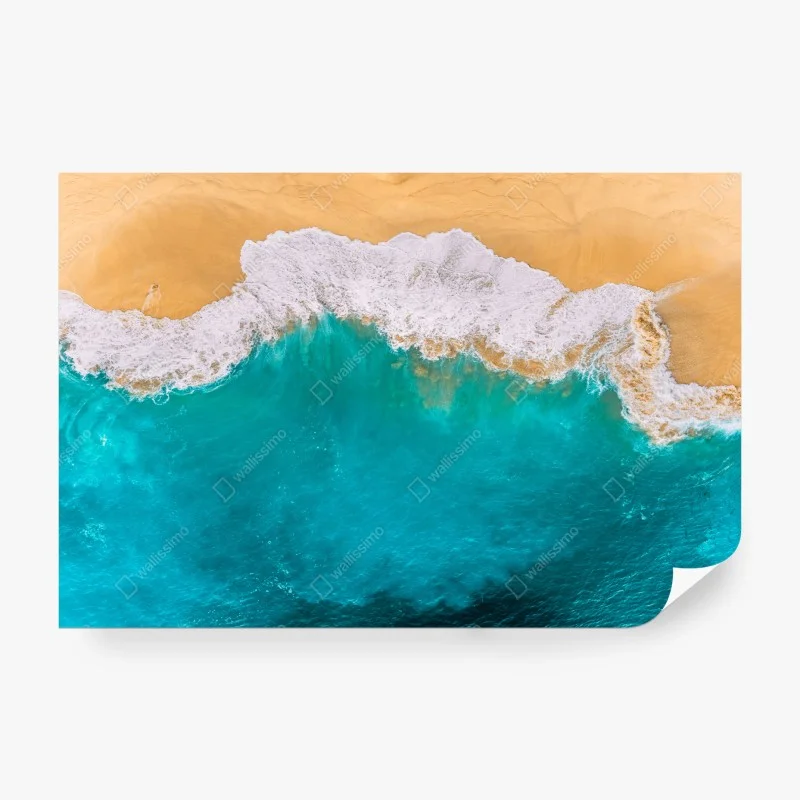 Fotomural turquesa infinito en playa de Kelingking, Nusa Penida