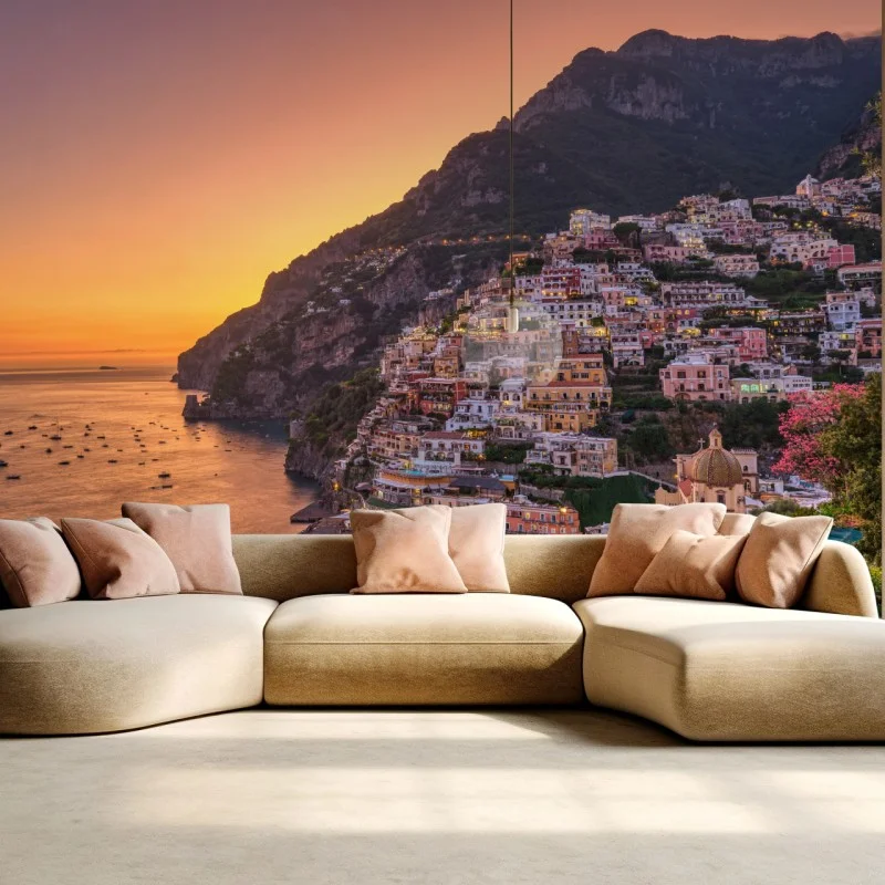 Fotomural puesta de sol en Positano