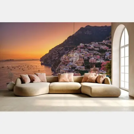 Fotomural puesta de sol en Positano – Pixers®