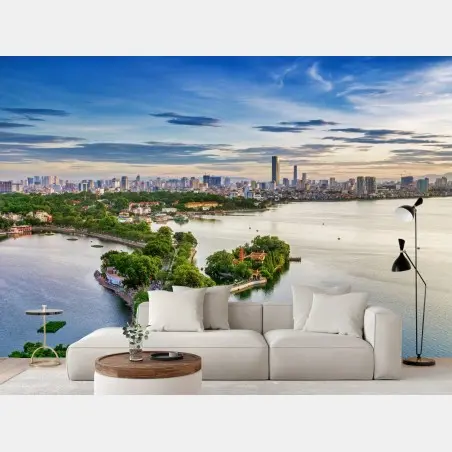Fotomural atardecer sobre el lago de Hanoi – Pixers®