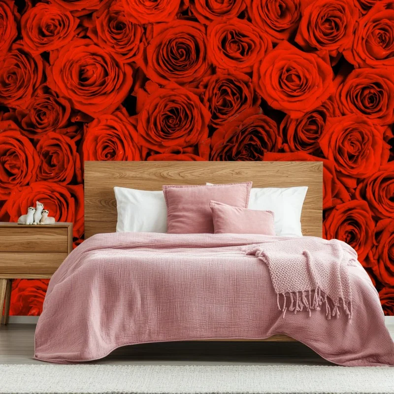 Fotomural rosas rojas en abundancia