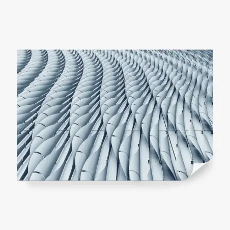Fotomural fachada ondulada minimalista de formas geométricas – Pixers®