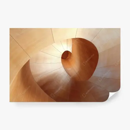 Fotomural espiral arquitectónica de madera minimalista – Pixers®