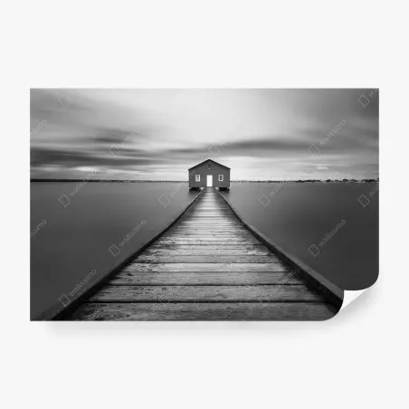 Fotomural camino de madera hacia la caseta sobre el agua – Pixers®