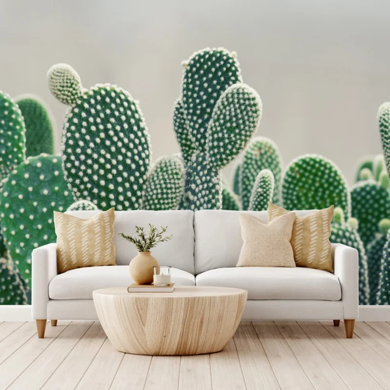 Fotomural cactus opuntia en primer plano para decoración