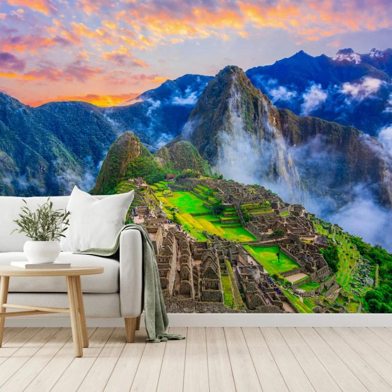 Fotomural panorama de Machu Picchu al amanecer