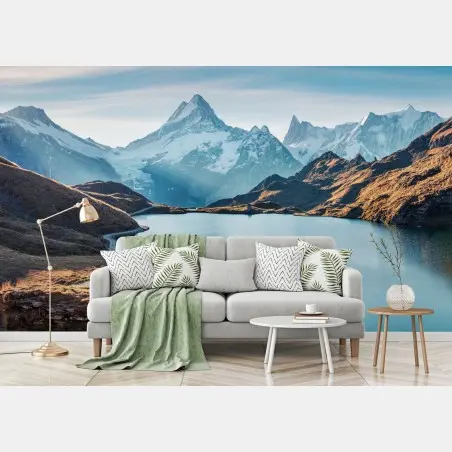 Fotomural amanecer otoñal en Bachalpsee, Alpes Suizos – Pixers®