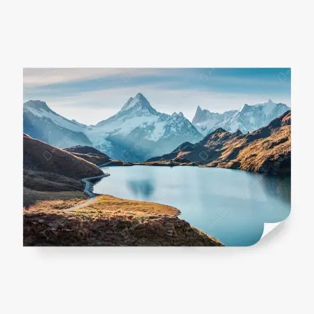 Fotomural amanecer otoñal en Bachalpsee, Alpes Suizos – Pixers®