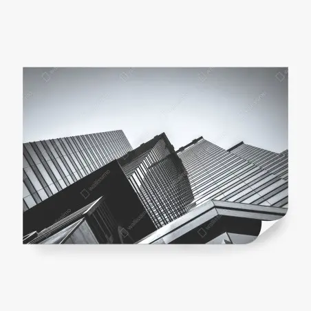 Fotomural perspectiva urbana de Hong Kong en blanco y negro – Pixers®