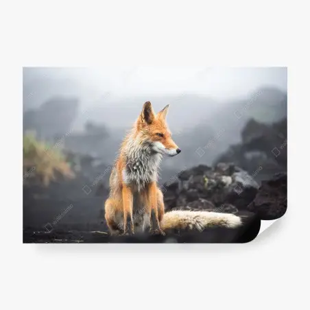Fotomural zorro entre la niebla – Pixers®