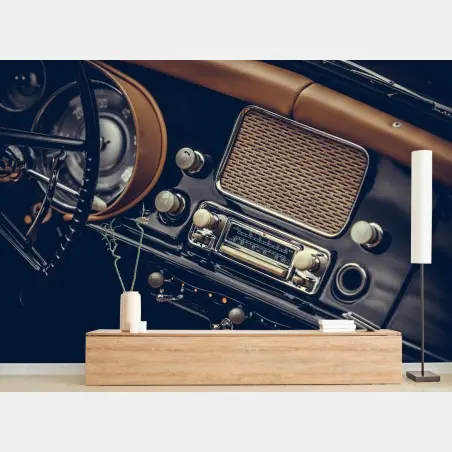 Fotomural radio clásica del tablero vintage – Pixers®