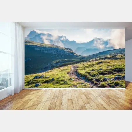 Fotomural sendero hacia Monte Piana al amanecer en Tre Cime Di Lavaredo – Pixers®