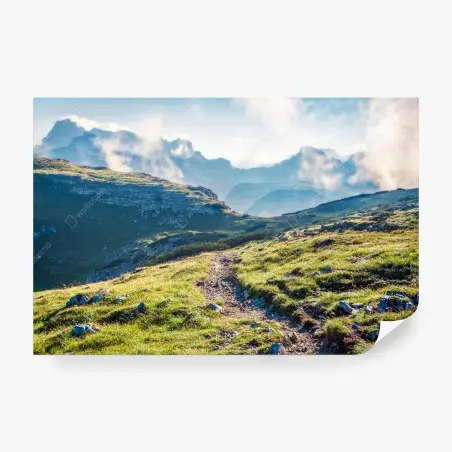 Fotomural sendero hacia Monte Piana al amanecer en Tre Cime Di Lavaredo – Pixers®