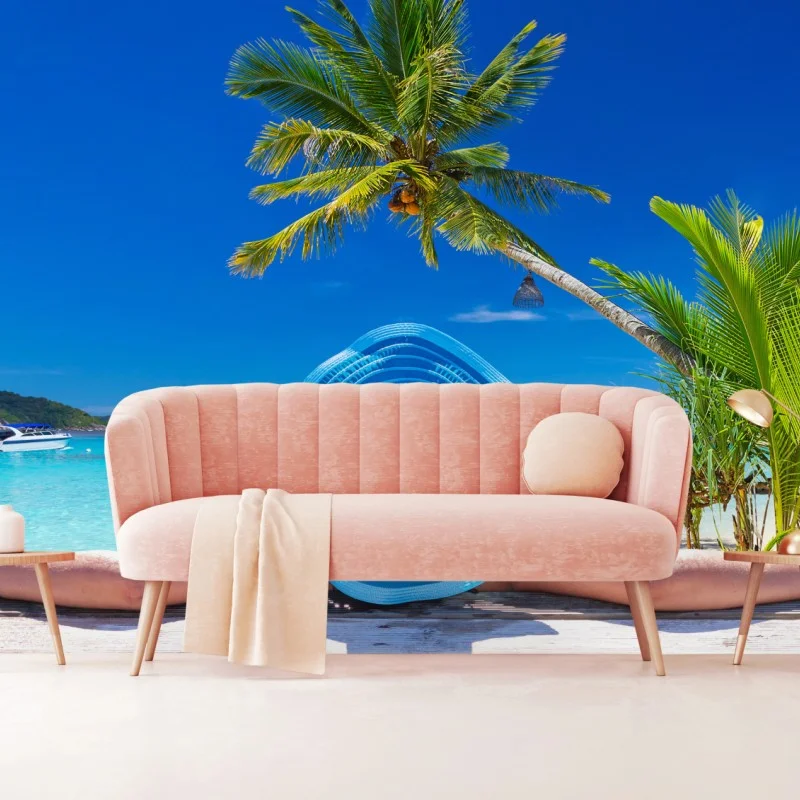 Fotomural relax tropical en playa turquesa