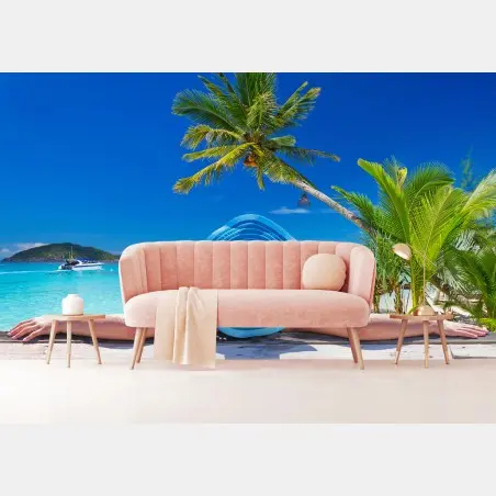 Fotomural relax tropical en playa turquesa – Pixers®