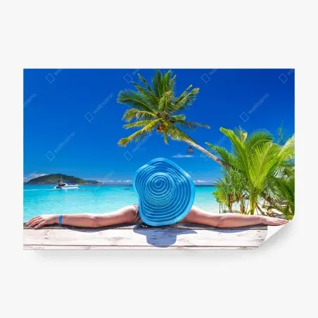 Fotomural relax tropical en playa turquesa – Pixers®