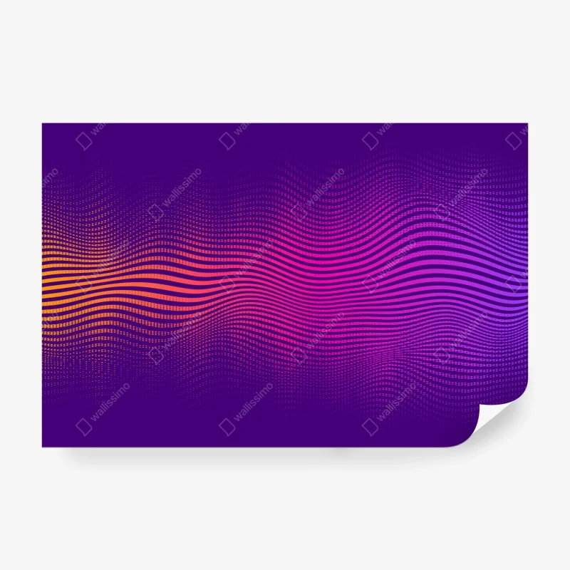 Fotomural ondas de color vibrante sobre fondo morado