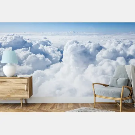 Fotomural nubes esponjosas sobre el cielo azul – Pixers®