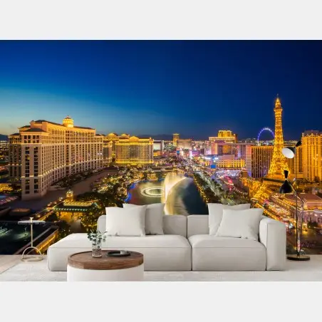 Fotomural panorámica nocturna del strip de Las Vegas – Pixers®
