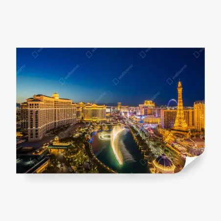 Fotomural panorámica nocturna del strip de Las Vegas – Pixers®