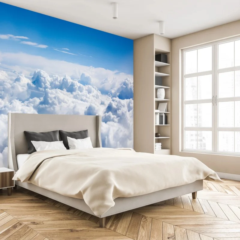 Fotomural paisaje aéreo de nubes esponjosas