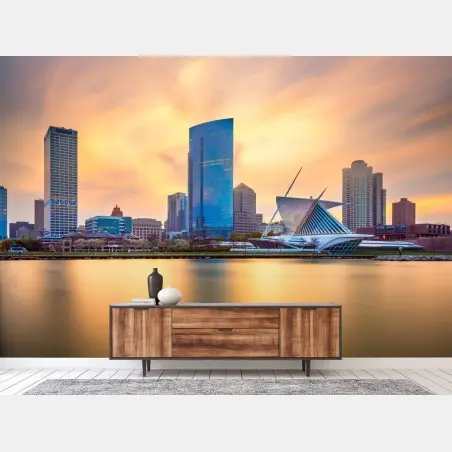 Fotomural atardecer dorado en Milwaukee – Pixers®