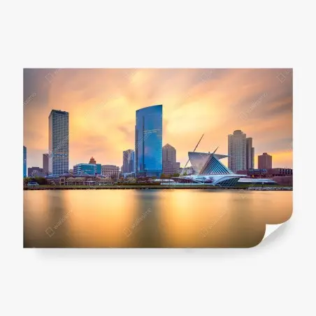 Fotomural atardecer dorado en Milwaukee – Pixers®
