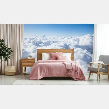 Fotomural nubes esponjosas sobre el horizonte – Pixers®