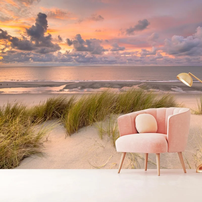 Fotomural puesta de sol sobre las dunas de Zeeland