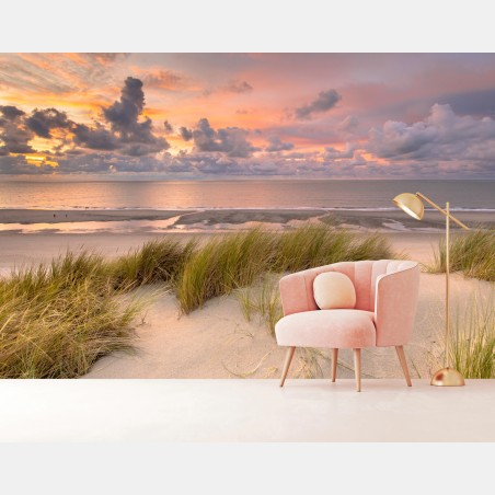 Fotomural puesta de sol sobre las dunas de Zeeland – Pixers®