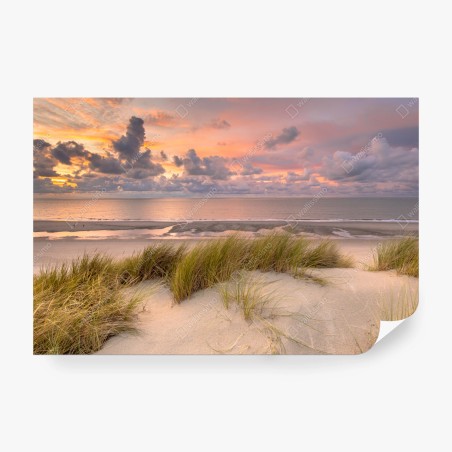Fotomural puesta de sol sobre las dunas de Zeeland – Pixers®