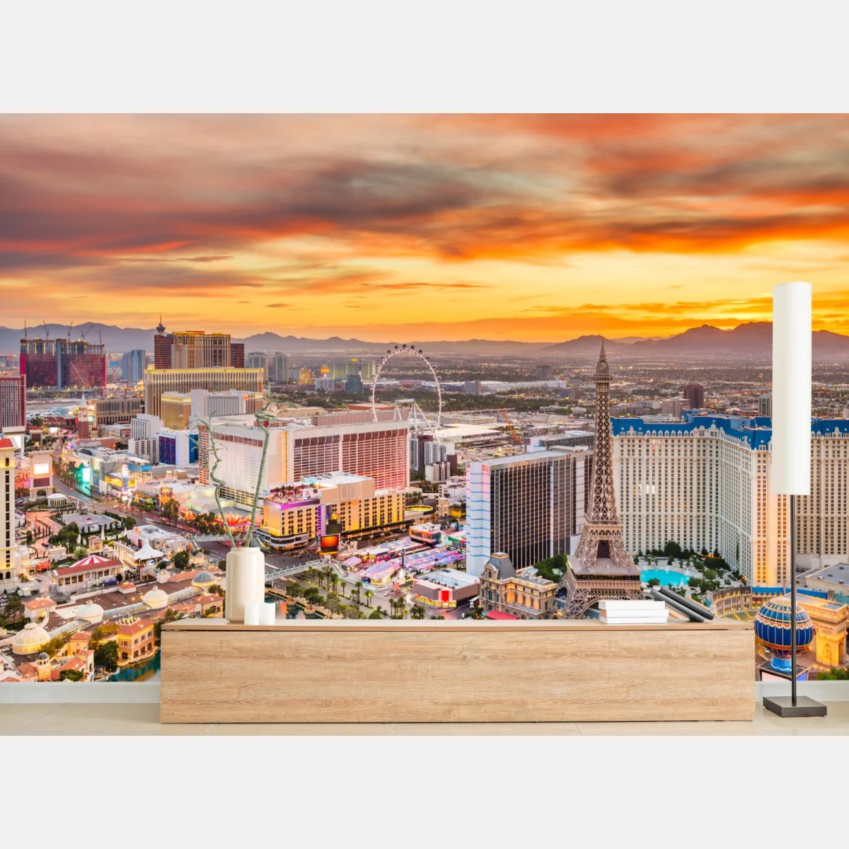 Fotomural vibrante skyline de Las Vegas al atardecer – Pixers® Fotomural vibrante skyline de Las Vegas al atardecer – Pixers®