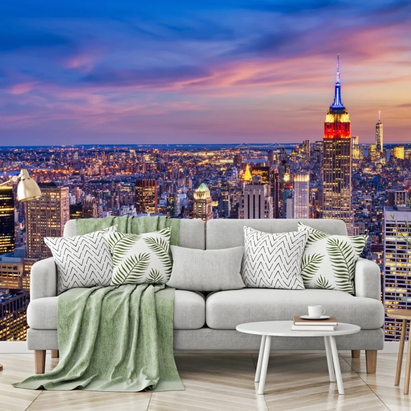Fotomural puesta de sol en Midtown de Nueva York con Empire State