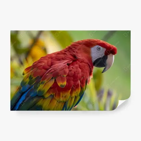 Fotomural guacamayo escarlata de plumaje vibrante – Pixers®