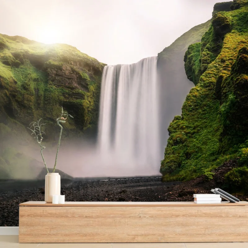 Fotomural cascada majestuosa de Skogafoss, Islandia