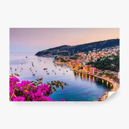 Fotomural atardecer en Villefranche-sur-Mer, costa de ensueño – Pixers®